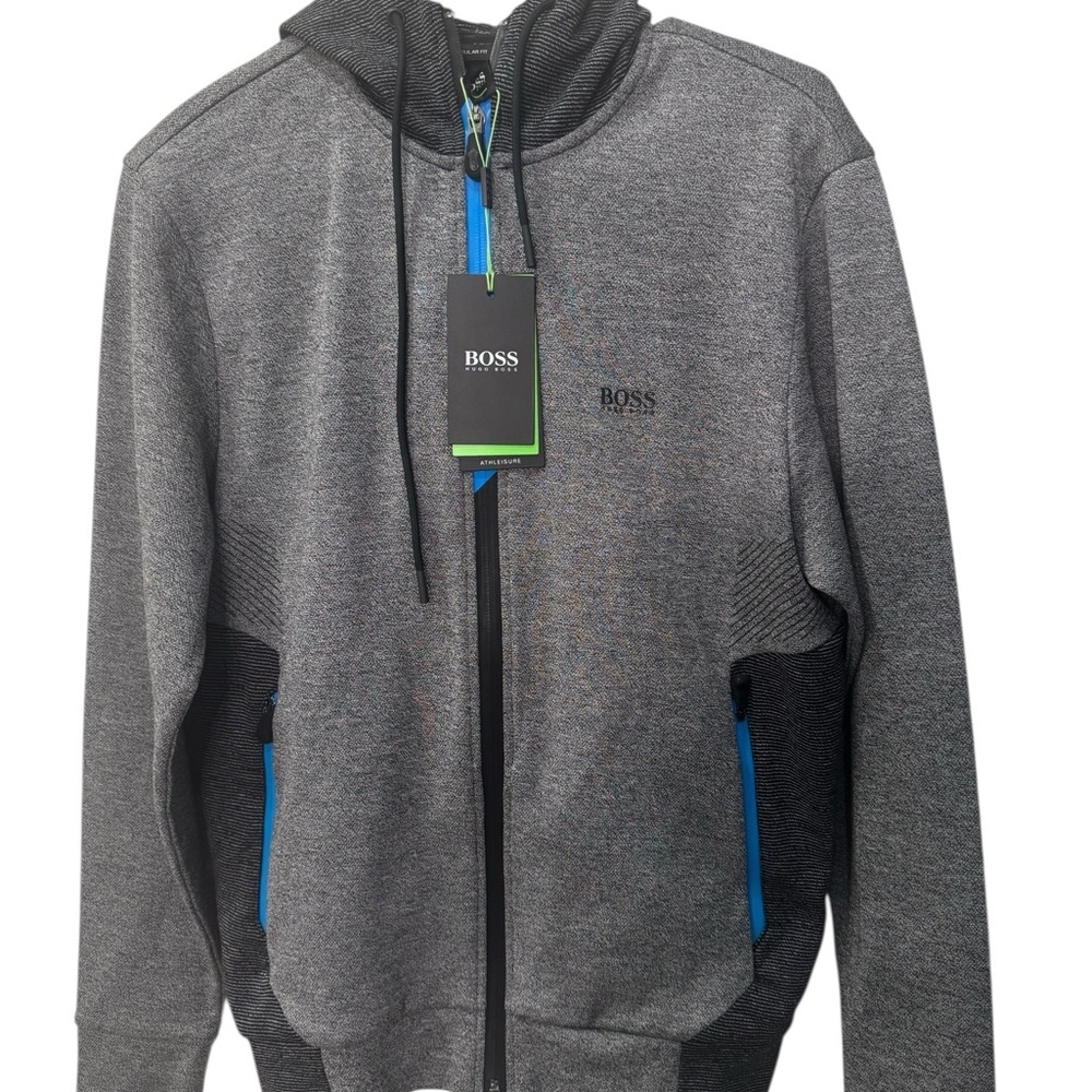 BOSS Green Men's SeinioFull-Zip Hoodie, part of the BOSS Athleisure collection.